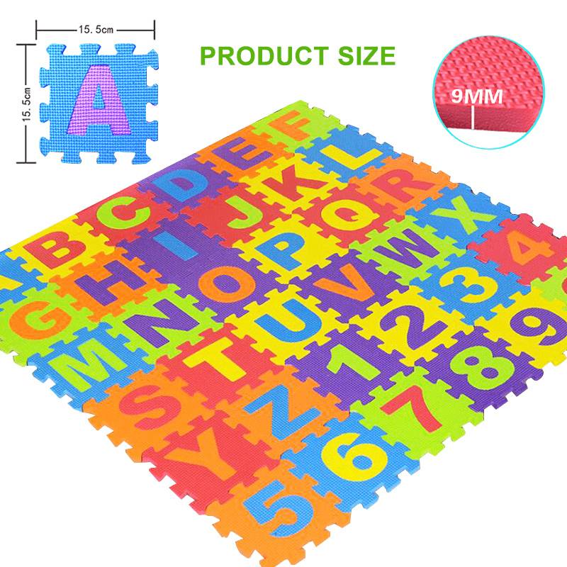 36 Pieces of Digital Alphabet Children'S Educational Foam EVA Puzzle Mat - MRSLM