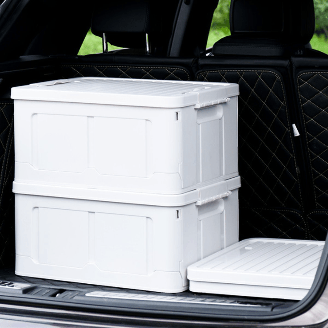 Outdoor 25L Plastic Folding Car Trunk Storage Box Travel Organizer Holder Interior Big Capacity Bag - MRSLM