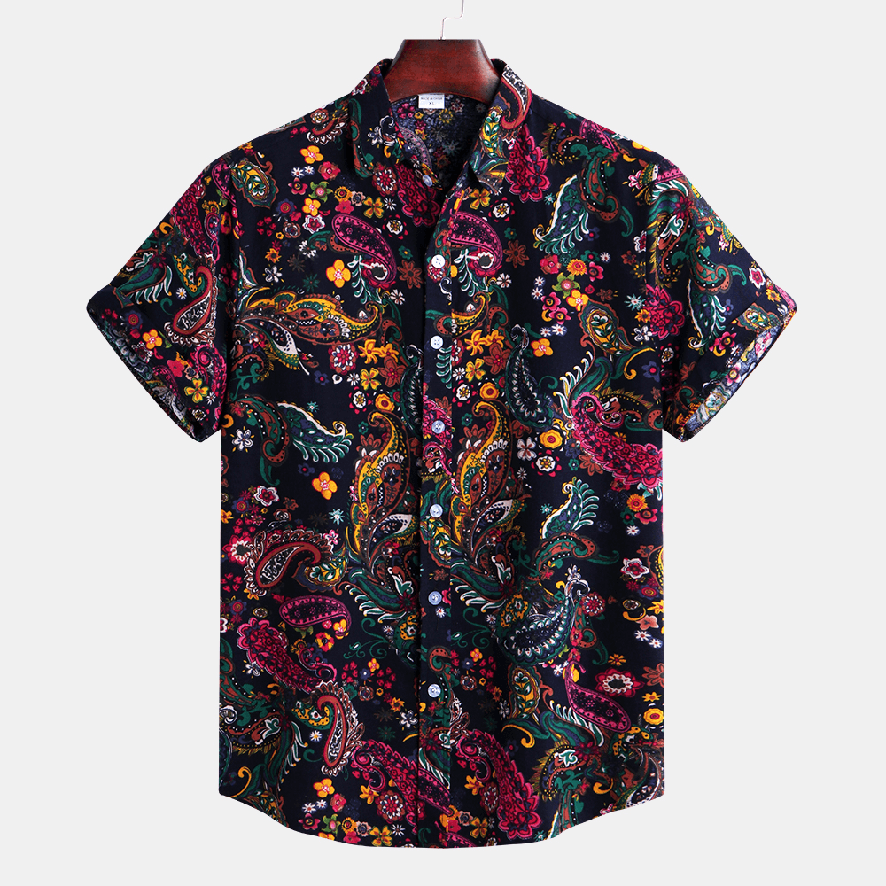 Mens Summer Holiday Ethnic Printed Shirts - MRSLM