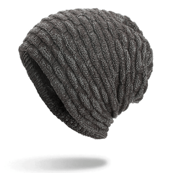 Men Women Special Stripe plus Velvet Knitted Hat Beanie Caps - MRSLM