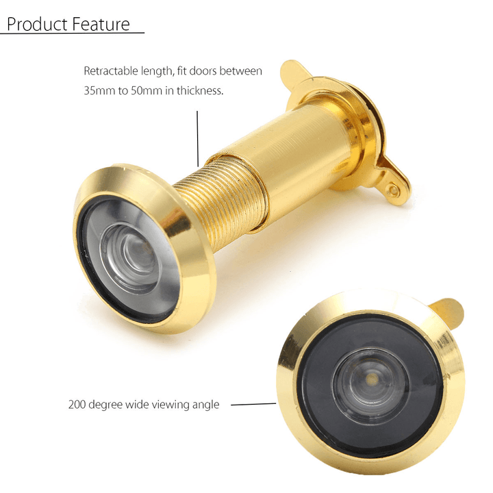 200° Retractable Peephole 35-50Mm Security Home Door Viewer Spyhole with Cover - MRSLM