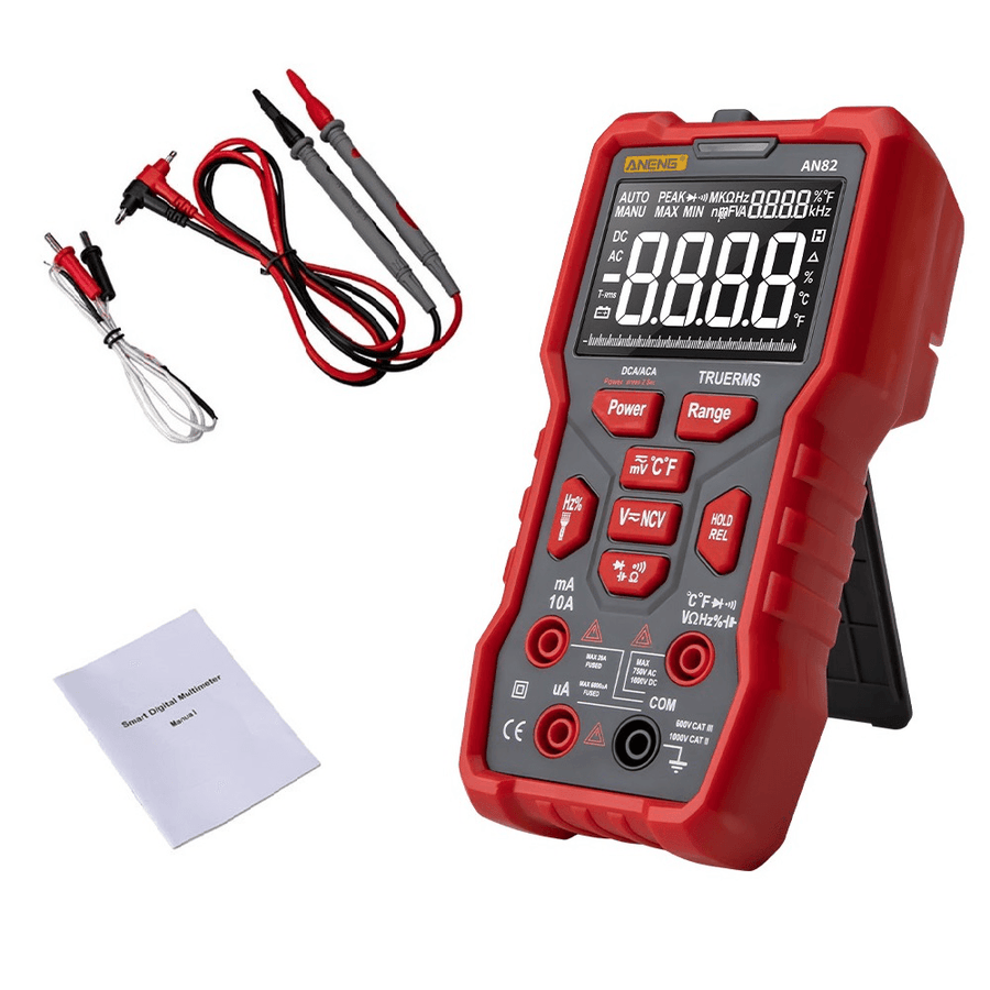 ANENG AN82 Digital Multimeter Professional 9999 Tester Esr DIY Diode Capacitor NCV Testers True RMS Analog Meter Multimetro Accessories-Standard - MRSLM