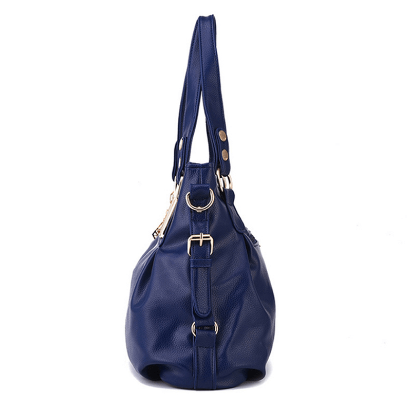 Women Faux Leather Tassel Soft Leather Handbag - MRSLM