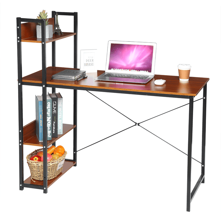 Computer Table Laptop Desk Stuednt Writing Study Desk Laptop Table Home Office Workstation with Book Shelf - MRSLM