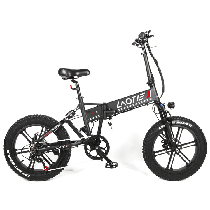 LAOTIE® FT5 20In Fat Tire 48V 10Ah 500W Folding Electric Moped Bike 35Km/H Top Speed 80-90Km Mileage E-Bike - MRSLM