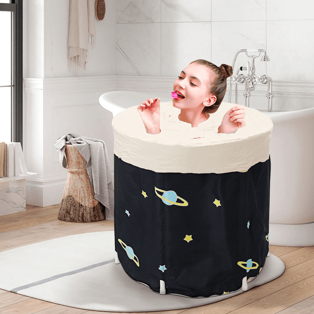 Portable Folding Adult Bathtub PVC Water Tub Outdoor Room Spa Massage-With/Without Cover - MRSLM