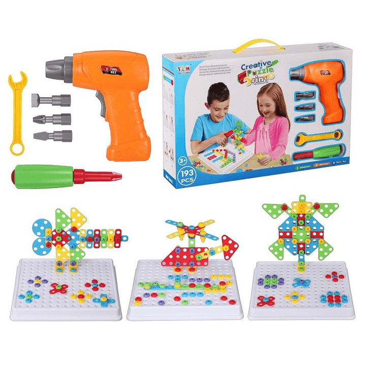 Three-Dimensional Jigsaw Puzzle Screw Disassembly Tool Educational Toy Puzzle Assembling Building Block - MRSLM