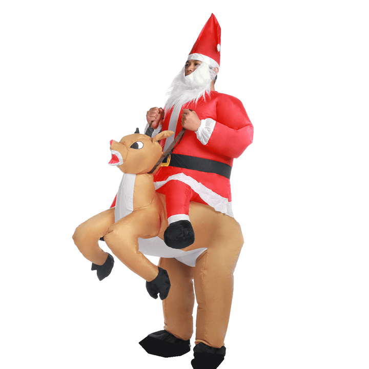 3D Christmas Costume Santa Rides Elk Costume Christmas Dress Costume for Kids Adult Party Prop Supplies - MRSLM