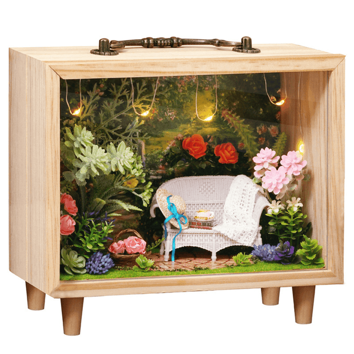 CUTEROOM DIY Wooden Box Series Hanamaji Trilogy Doll House Model Toy Gift Decoration for Girlfriend and Child - MRSLM