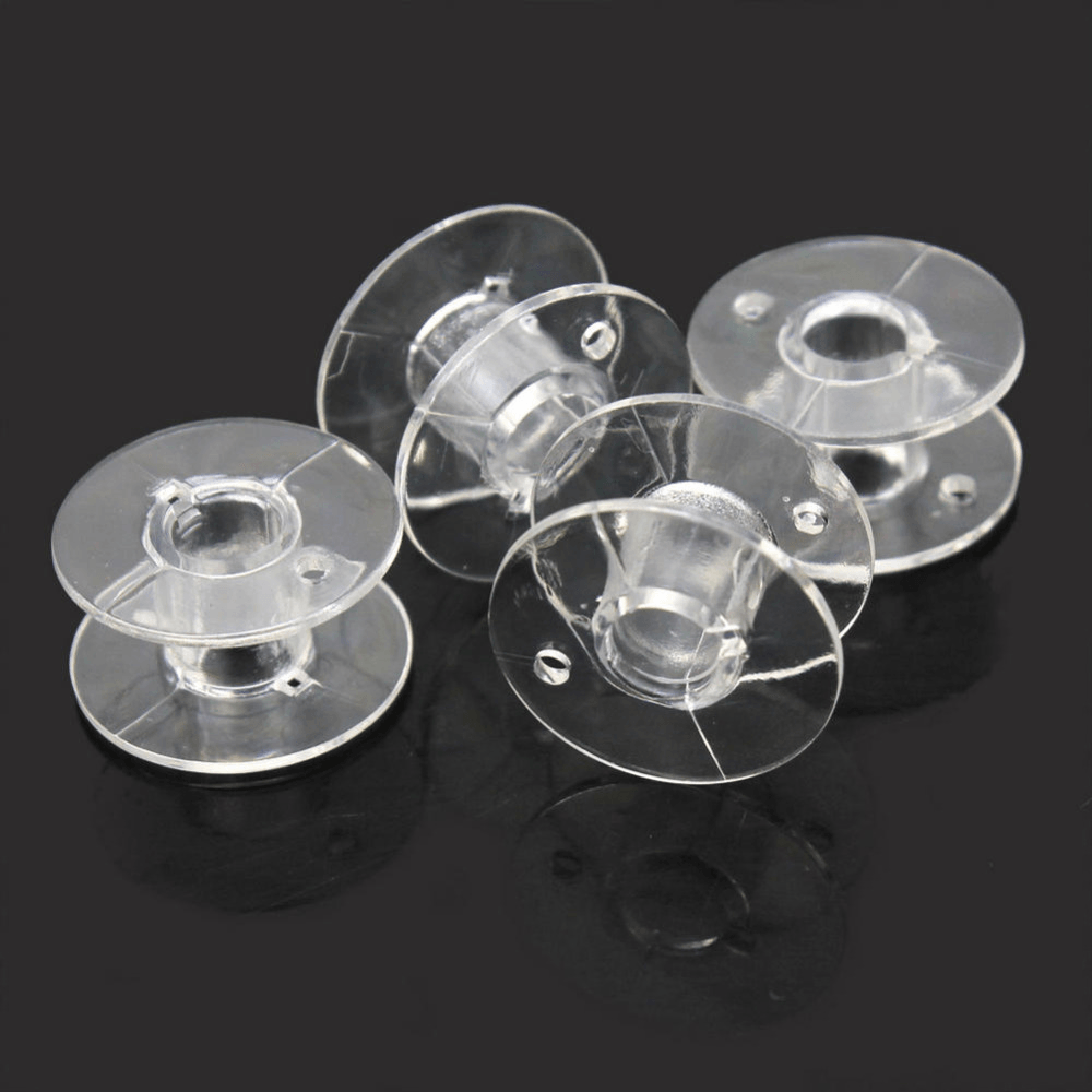 25Pcs/Set Empty Bobbins Sewing Machine Spools Clear Plastic Case Storage Box for Sewing Machine - MRSLM