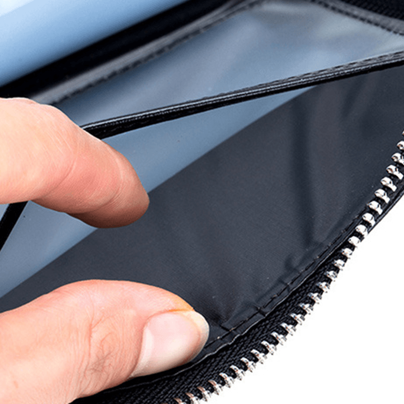 Large Capacity RFID Genuine Leather Men Women Casual Zipper Creddit Card Holder - MRSLM