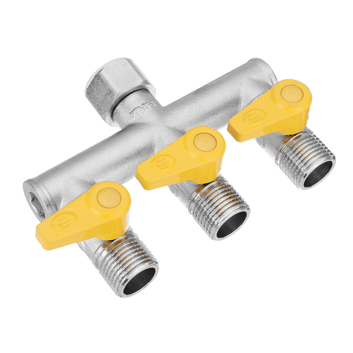 1/2'' Garden Hose Maniford Quick Connector 3 Outlet Three Way Splitter Valve Adapter Hose Connector Splitter for Washing Machine Faucet - MRSLM