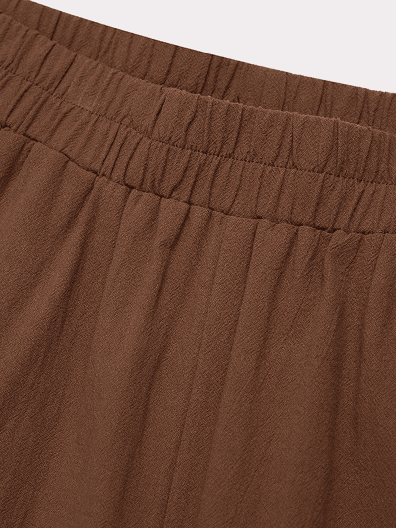 Mens 100% Cotton Solid Color Breathable Casual Pants - MRSLM
