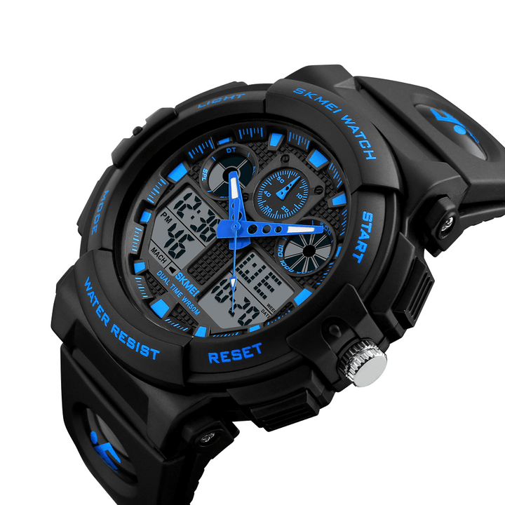 SKMEI 1207 Men Sport Chorongraph 50M Waterproof Luminous Dual Display Digital Watch - MRSLM