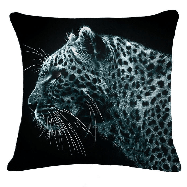 Honana 45X45Cm Home Decoration Black 3D Fluorescence Animals 6 Optional Patterns Cotton Linen Pillowcases Sofa Cushion Cover - MRSLM