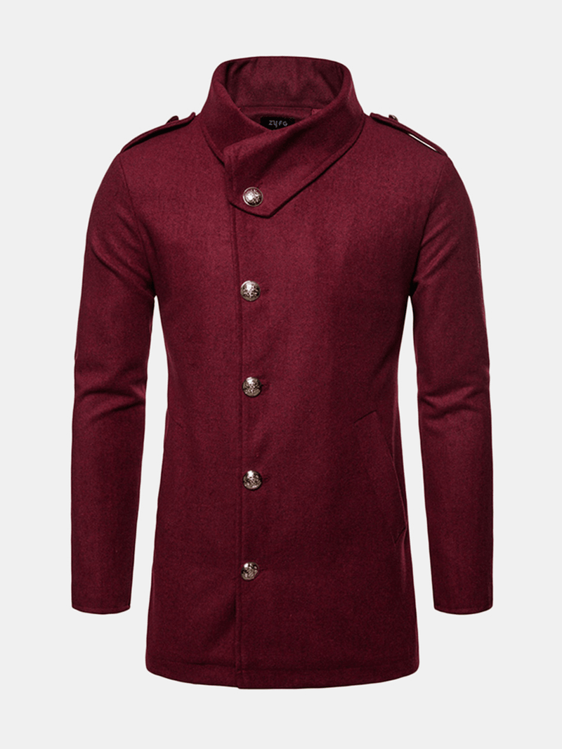 Mens Mid Long Winter Coat Stylish Slim Fit Jacket - MRSLM