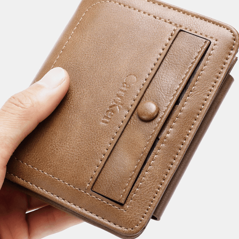 Men Retro Zipper Wallet Card Holder Coin Bag Card Holder - MRSLM