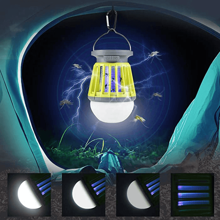 Thorfire Solar Mosquito Killer Lantern IPX6 Waterproof Mosquito Zapper 3 Modes Camping Light Usb/Solar Charging Mosquito Lamp - MRSLM