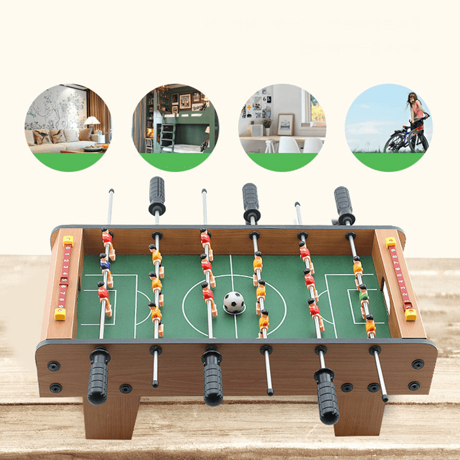 50X25X12.5Cm Football Table Game Wooden Soccer Game Tabletop Foosball Sports Family Activities - MRSLM