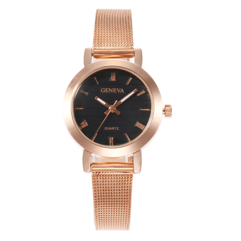 DEFFRUN 377 Simple Roman Scale Mesh Steel Strap Fashion Women Watch Quartz Watch - MRSLM