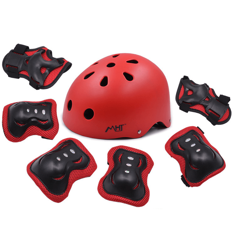 MHT Kids Bike Protective Gear Set Adjustable Toddler Helmet Knee Pads Elbow Pads Wrist Guards for Skateboard Scooter Cycling - MRSLM