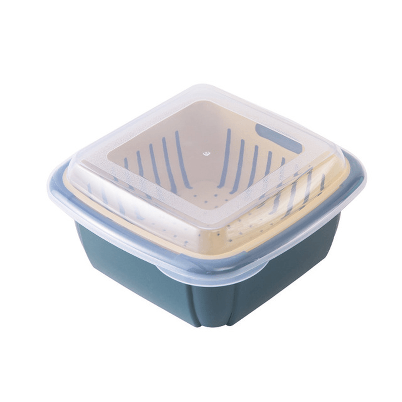 Double Layers Drain Basket Quick Drain Wash Fruits Vegetables Kitchen Tray Storage Basket Kitchen Storage Boxes - MRSLM