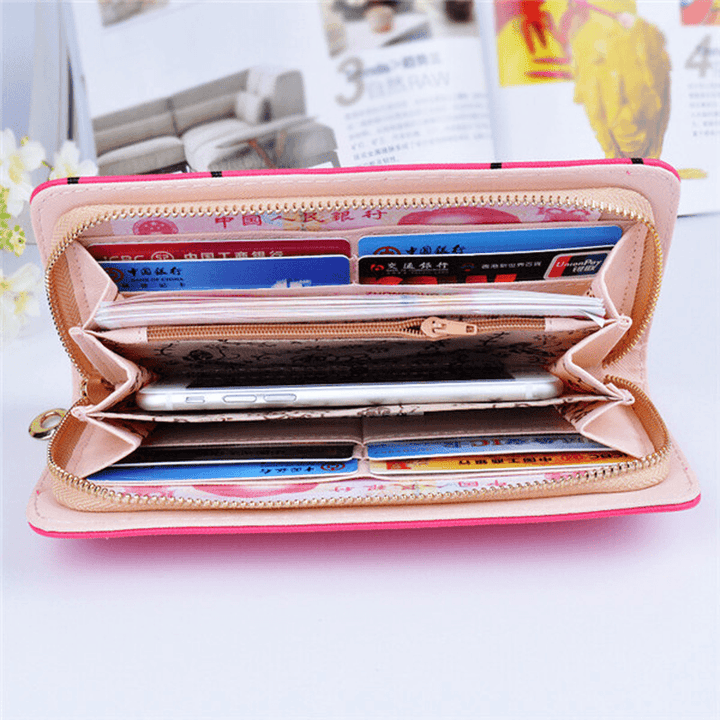 Rabbit Ear Zipper Long Wallet Girls Cute Animal Candy Color Purse Card Holder Coins Bags - MRSLM