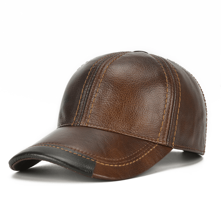 Men Single Leather Thin Baseball Cap - MRSLM