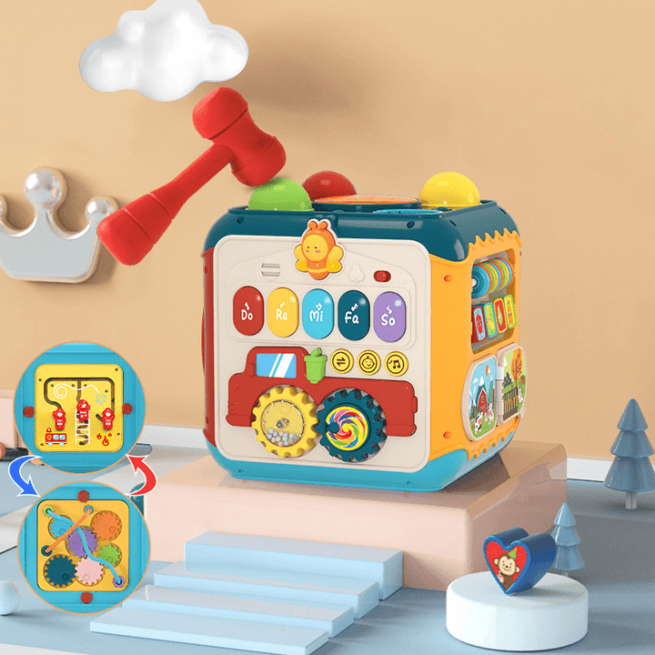 Baby Six-Sided Box Power Box Early Learning Cognitive Building Block Toys - MRSLM