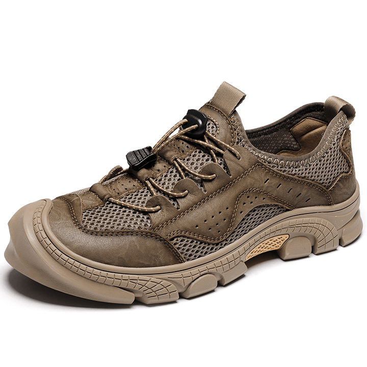 Men Outdoor Anti-Collision Toe Comfy Non Slip Casual Hiking Shoes - MRSLM
