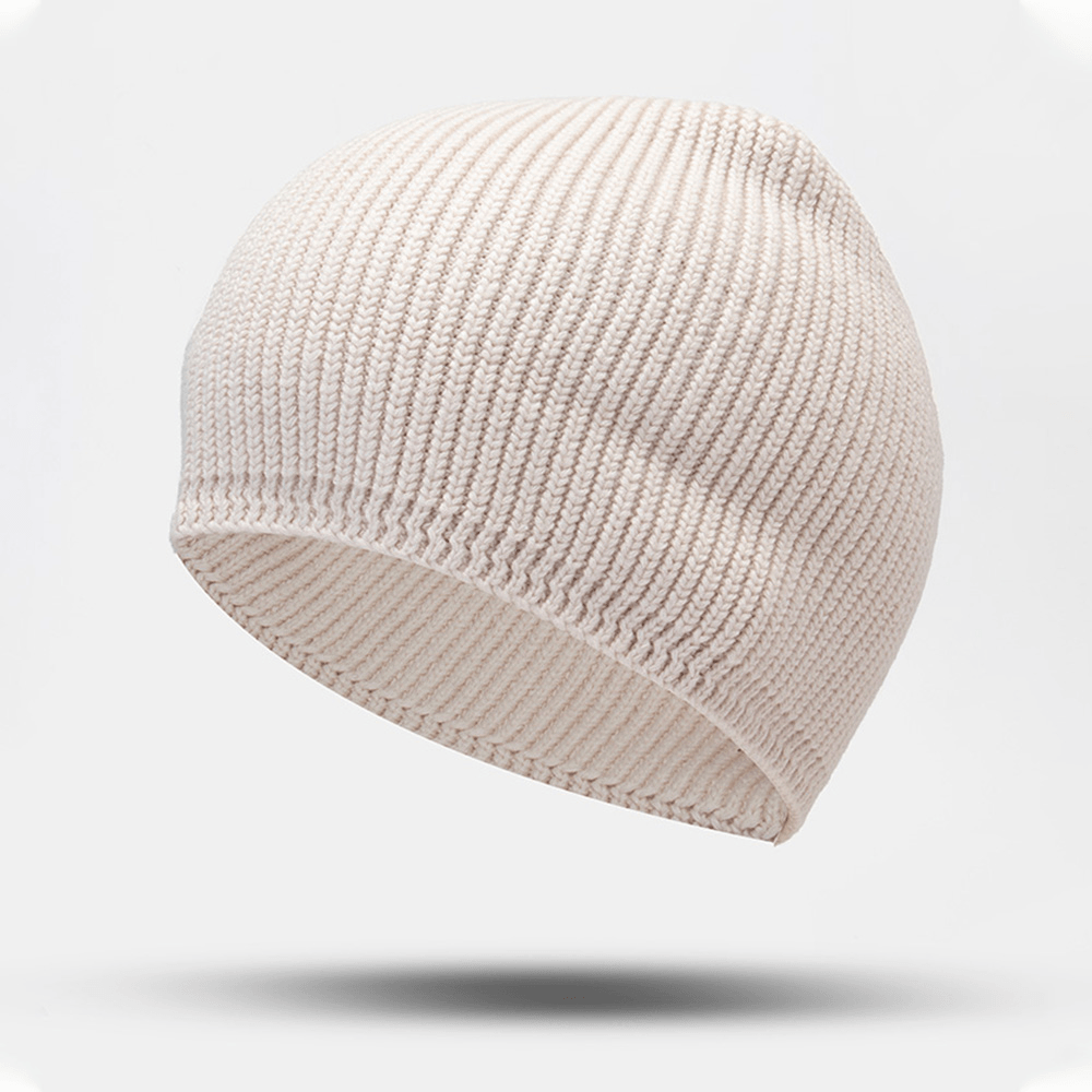 Unisex Solid Color Elastic Knitted Caps Autumn Winter Warm Breathable Skull Cap Brimless Beanie Landlord Cap - MRSLM