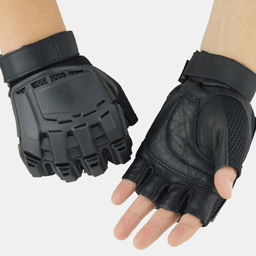 Outdoor Tactical Gloves Motorcycle Riding Sports Mountaineering Half-Finger Gloves Male Field Fitness Bike Gloves - MRSLM