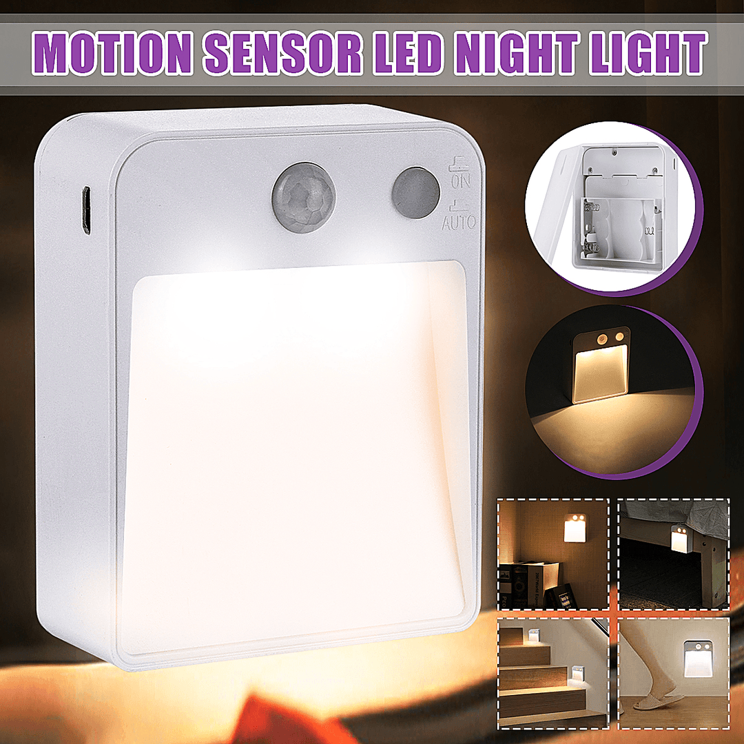 LED Motion Sensor Night Light Automatic Turn on / off Human Movement Sense Lamp - MRSLM