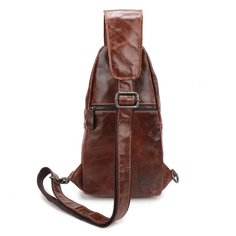 Ekphero® Men Vintage Genuine Leather Retro Crossbody Bag Chest Bag - MRSLM