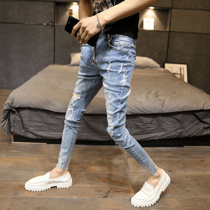 Men'S Fashion Trend Jeans Nine Points - MRSLM