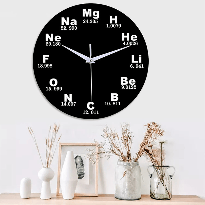 Emoyo ECY028 Creative Chemical Element Table Wall Clock 3D Wall Clock for Home Office Decorations - MRSLM