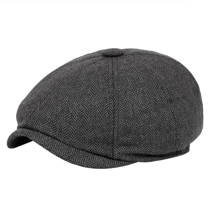 Men's and Women's Woolen Beret Casual Painter Hat European and American Octagonal Hat - MRSLM