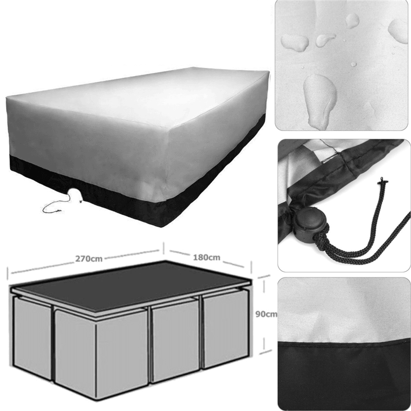 Ipree® 270X180X90Cm 600D Oxford 6 Seater Furniture Cover Outdoor Dust Rain UV Protection - MRSLM