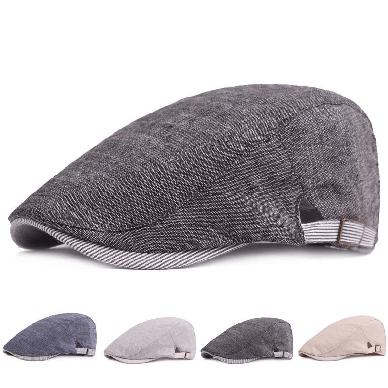 Men'S Cotton and Linen Hat Spring and Summer Thin Breathable Cap - MRSLM
