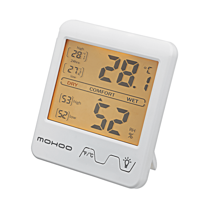 MOHOO Indoor Thermometer Hygrometer Digital Hygrometer Thermometer Temperature and Humidity Meter with Backlight for Room Home Greenhouse - MRSLM