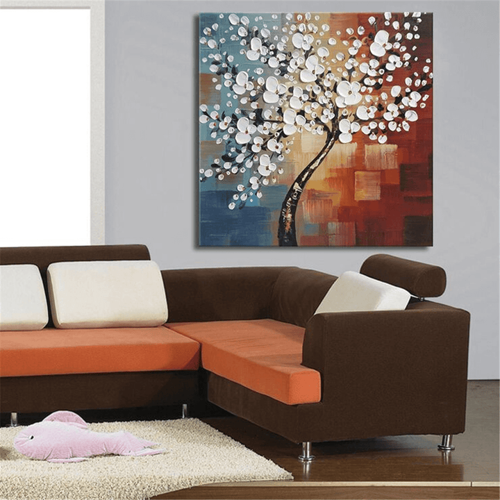 Framed Abstract Flower Tree Canvas Print Oil Paintings Picture Home Art Decorations - MRSLM