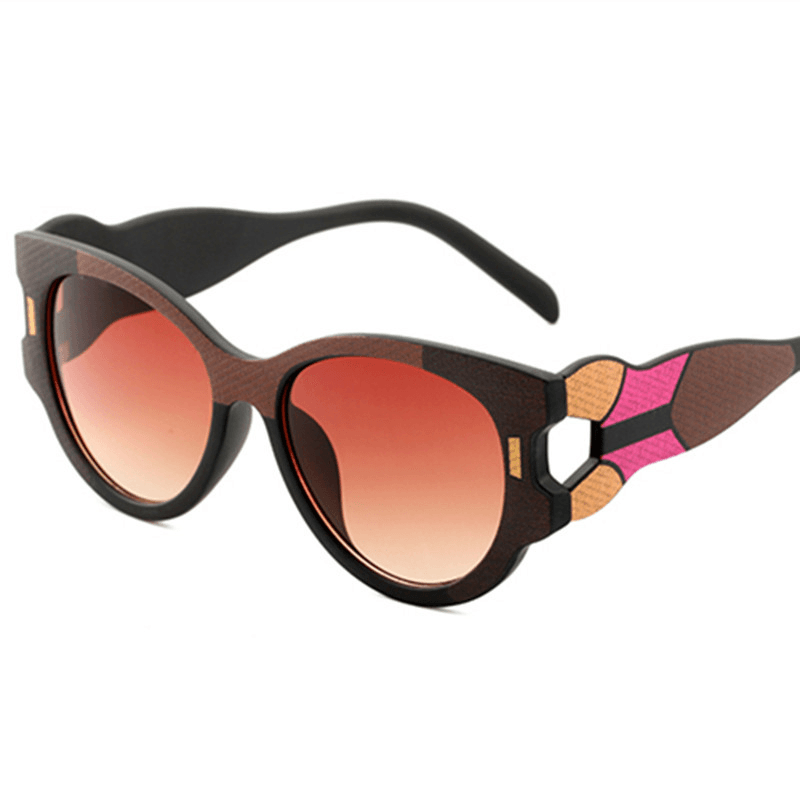 Women'S Large Frame Multicolor Stitching Sunglasses - MRSLM