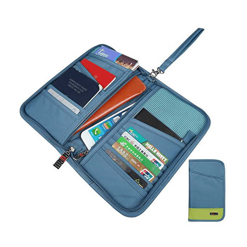 BUBM THZ-SL Travel Passport Holder Documents Organizer Money ID Card Cover Wallet Cash Pouch - MRSLM