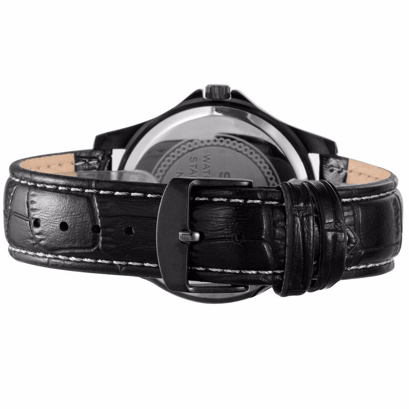 SKONE 9415EG PU Leather Band Daily Life Waterproof Analog Quartz Wrist Watch - MRSLM