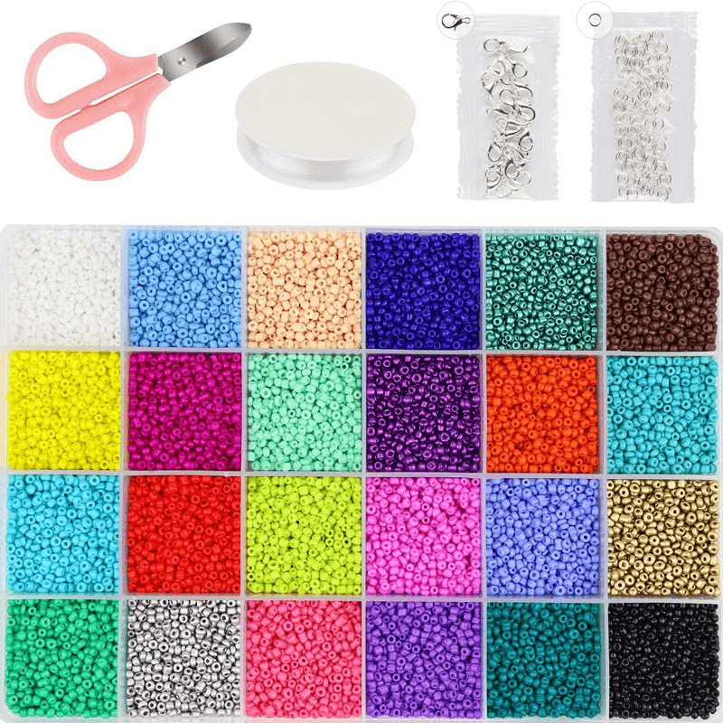 24000 Pcs Glass Seed Beads 2MM Small Beads for Jewelry Makin - MRSLM