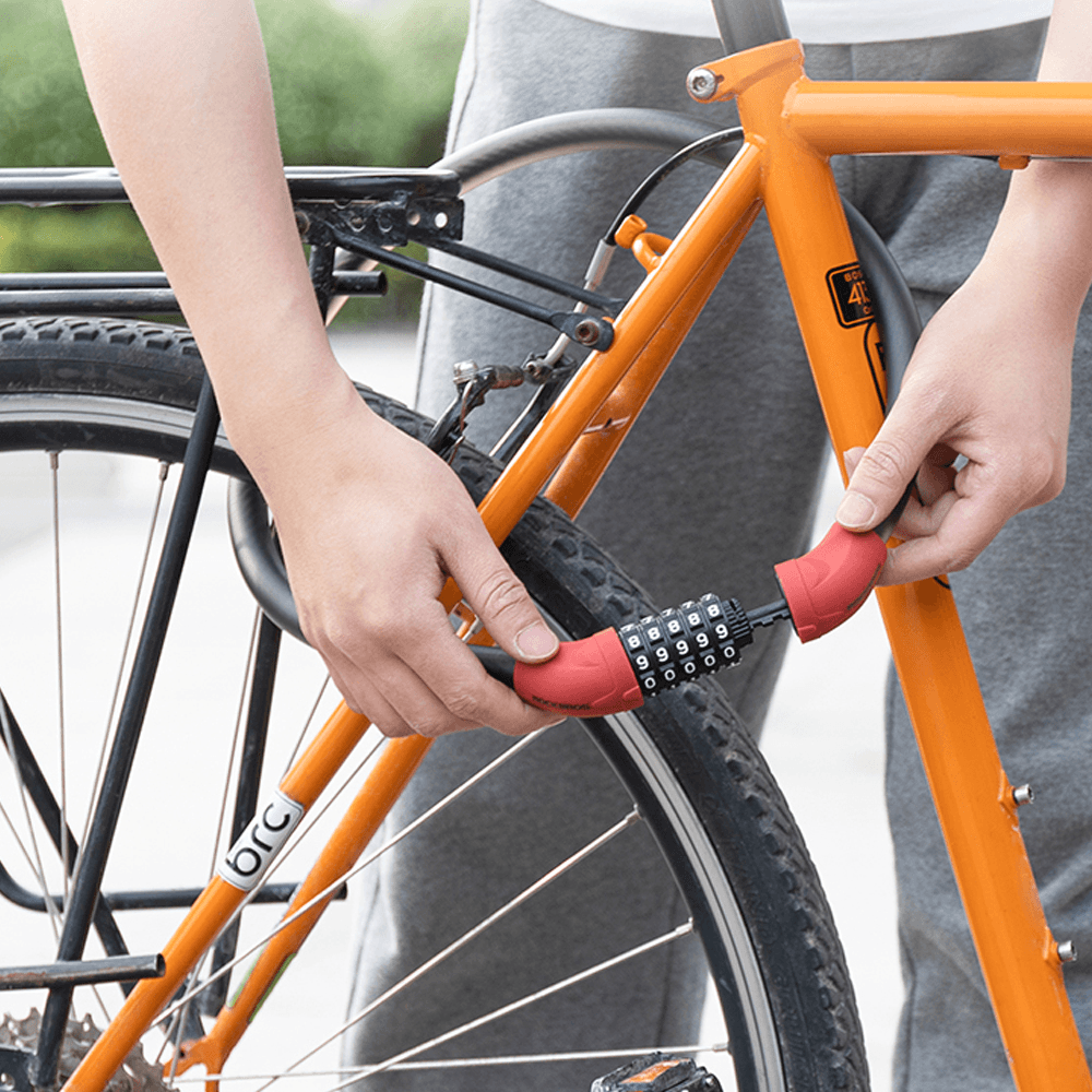 ROCKBROS Bike Lock 5 Digit Code Combination Anti-Theft PVC Wrapped Lock MTB Road Accessories - MRSLM