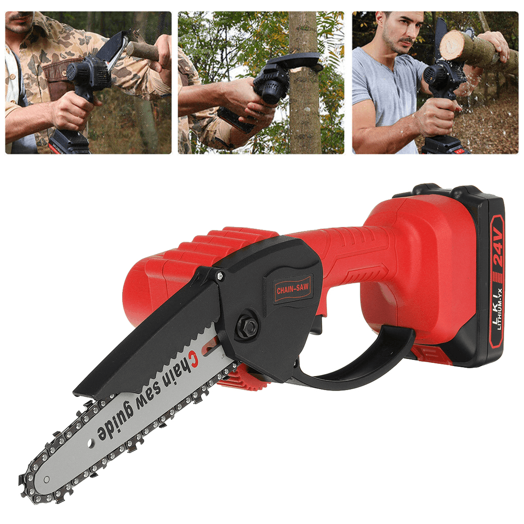 Electric Chain Saw Cordless Wood Mini Cutter 1200W One-Hand Saw Woodworking - MRSLM