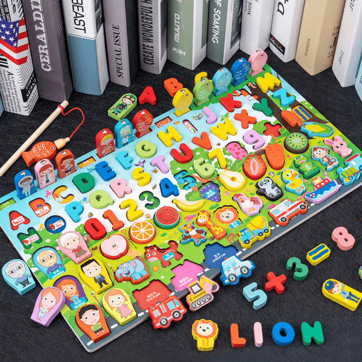 Animal Character Traffic Fruit Alphabet Version Early Education Development Toy - MRSLM