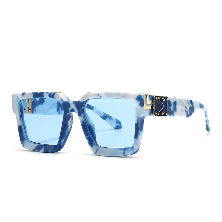 Retro Cloud Print Modern Blue Sky and White Cloud Sunglasses Female - MRSLM