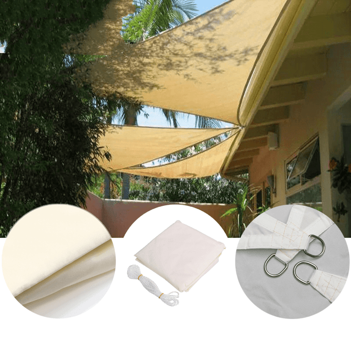 2.4X2.4X2.4M Triangle Sun Shade Sail Canopy Patio Garden Awning UV Block Top Shelter Beige - MRSLM